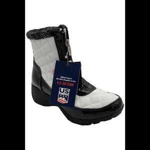 Khombu Waterproof Front-Zip Winter Boots Megan White - Wide